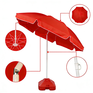 A buon mercato all'ingrosso portatile all'aperto spiaggia ombrellone poliestere ombrelloni con protezione Uv - Product Image 3