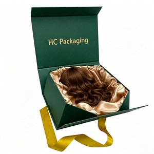 Professional <b>Wig</b> Box Packaging Wholesale Magnetic Gift Box with Ribbon Recyclable Manufacturer Supplier for Beauty Hair Brands - Product Image 1