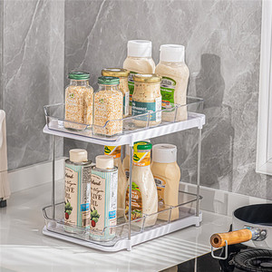 Armoire de cuisine et de salle de bain, <span class=keywords><strong>étagère</strong></span> transparente <span class=keywords><strong>sous</strong></span> l'évier, panier coulissant à 2 niveaux, organisateur de <span class=keywords><strong>tiroir</strong></span> - Product Image 3