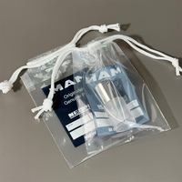 Sac à cordon auto-scellant en plastique transparent de petite taille pour l'emballage de cadeaux de vêtements quantité minimale de commande 100 pièces