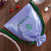 Pochette cadeau en satin de luxe douce, personnalisée, imprimée en sérigraphie, écologique, recyclable, réutilisable, avec cordon de serrage - Grande taille