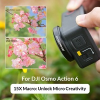 Objectif macro 15X pour DJI Osmo Action 6, filtre macro en verre optique ultra-clair, fixation rapide pour caméra d'action