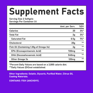 High Quality Omega 3 Fish Oil Softgels with Total Fat Improves Brain Function Support Emental Health Softgels - Product Image 2