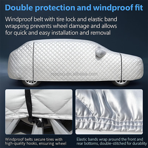 <span class=keywords><strong>Housse</strong></span> de protection pour voiture contre la grêle, imperméable, en coton épais, résistante à la neige, avec bande réfléchissante pour la neige, la pluie et la poussière - Product Image 2