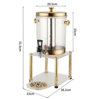 Équipement de restaurant, distributeur de boissons en acier inoxydable et acrylique de luxe, grande capacité 16L, portable, pour jus et boissons