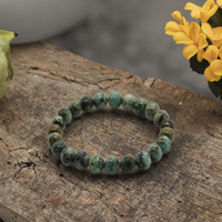 Bracelets de mode en gros, bracelets de guérison Pulsera, bracelets perlés en pierre de jade africain de 8 mm pour Noël