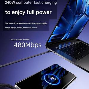 Cable de Carga Rápida Tipo-C Trenzado de 240W con Soporte Integrado para Teléfono, <span class=keywords><strong>Cargador</strong></span> <span class=keywords><strong>2</strong></span> en 1 con Soporte Invisible para iOS - Product Image 3