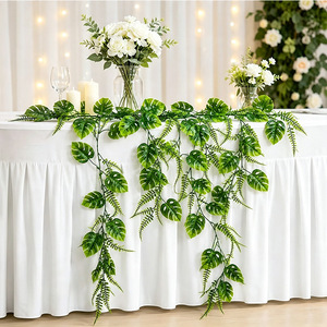 Artificial Plant Vines Monstera <b>Leaves</b> 1.8-2M Green Fern Turtle Shell <b>Wall</b> Hanging Indoor <b>Decor</b> Photography Props - Product Image 4