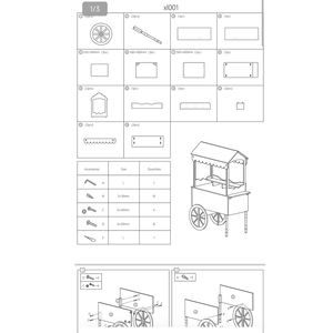 Promotion Chariot à Bonbons en Bois avec Roues et Étagères d'Exposition en Métal pour Mariages, Baby Showers, Anniversaires, Fêtes - 1pc Fournitures Décoratives - Product Image 4