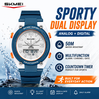 Jam Tangan SKMEI 2796 Trendy Dynamic Student Dual Display Multifungsi Tahan Air Olahraga Outdoor Pria Quartz Digital