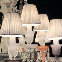 Lustre en cristal K9 magnifique à 12 lumières, style européen, en tissu, pour centres de table de mariage et salles de banquet