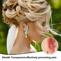Support de boucle d'oreille lourd transparent Patchs de soutien de lobe d'oreille de 20mm Polyester découpé avec adhésif en silicone empêche les larmes réduit la tension