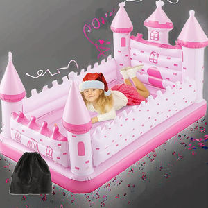 Matelas Gonflable Rose en PVC Robuste pour Enfants, Convertible en Château Gonflable, Idéal pour Hôtels et Nuitées à la Crèche - Product Image 3