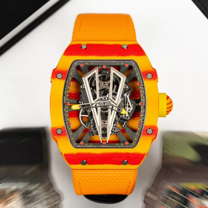 Luxury Tennis Style Carbon Fiber Case Floating Tourbillon <b>Automatic</b> Mechanical Watch Sapphire Crystal Rubber Analog Alarm - Product Image 4