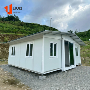 Maison conteneur de luxe de 20 pieds extensible avec panneaux sandwich et système d'énergie solaire sur le toit |   Maison préfabriquée modulaire pour les campings hospitaliers - Product Image 1