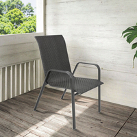 Chaise empilable en rotin tressé préfabriqué Joyeleisure Lisa pour terrasse extérieure, idéale pour la restauration et l'hôtellerie