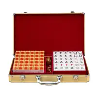 Высококачественный роскошный набор китайского Маджонга, серебристый и золотой маджонг, китайская семейная настольная игра, Набор Маджонга