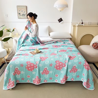 Couverture-serviette d'été super douce en gaze 6 couches 100 % coton de qualité supérieure, motif dessin animé, taille double, lavable et légère, vente en gros OEM