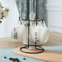 Porte-gobelets en métal noir pour hôtel et maison, prix avantageux, organisateur à 2 crochets, support de drainage pour tasses et soucoupes, pour couple