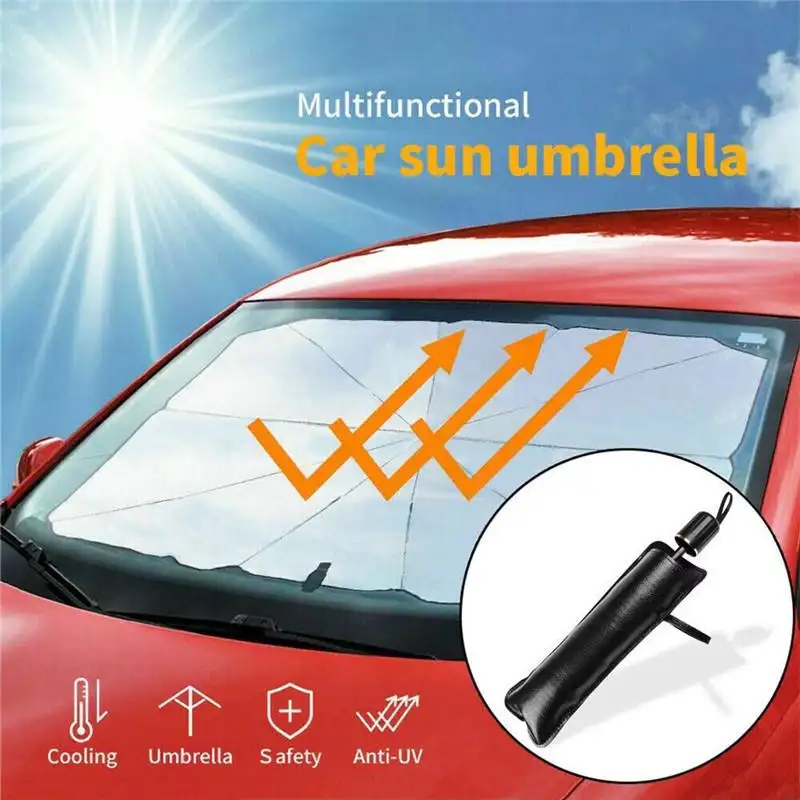 Groothandelsprijs Zonneklep Auto Raam Schaduw Buitenbescherming Voorruit Paraplu Custom Logo Zonnescherm Voor Auto Universeel