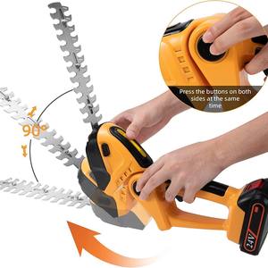 Taille-haie électrique sans fil à batterie lithium, cisailles à gazon portatives avec lame SK5 de 21 cm, rouge, pour gaucher, pour jardin - Product Image 6