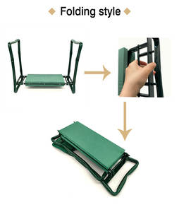 Dış Mekan Bahçe Diz Çökme Taburesi Çok Amaçlı Bank Dayanıklı Alüminyumden Üretilmiş Yeşil Boyalı Bahçe Diz Çökme Koltuğu - Product Image 2