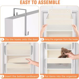 Over The Door Organizer 5 Tier Large Capacity Hanging <b>Storage</b> With Side Pockets For Bedroom Bathroom Nursery - Product Image 3