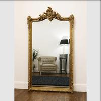 Miroir décoratif antique personnalisé fait main, grand miroir de luxe à cadre en bois orné, miroir sur pied baroque vintage