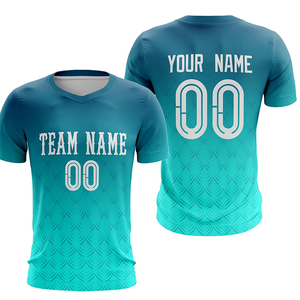 Camiseta de fútbol personalizada, camiseta de fútbol con logotipo de número de nombre impreso, 100% poliéster, impermeable, transpirable para hombres y mujeres - Product Image 1