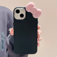 Coque de téléphone mignon nœud papillon classique couleur pure couverture de téléphone résistante aux rayures pour iPhone 16 15 14 13 12 11 Pro Max Plus