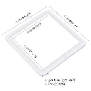 PULUZ 600LM 20cm Panneau lumineux LED sans ombre pour photographie, lampe de fond dimmable, tablette lumineuse portable pour studio <span class=keywords><strong>photo</strong></span>, tente de prise de vue, boîte de studio - Product Image 4