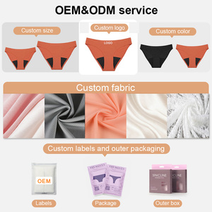 Culottes menstruelles fines sans couture pour femmes, personnalisées par l'usine OEM, respirantes, 4 couches, anti-fuites, réutilisables - Product Image 4