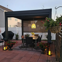 Pérgola de Aluminio de Grado Comercial con Techo de Láminas Motorizadas, Resistente al Agua y al Viento, Personalizable, Bioclimática, para Jardín Exterior