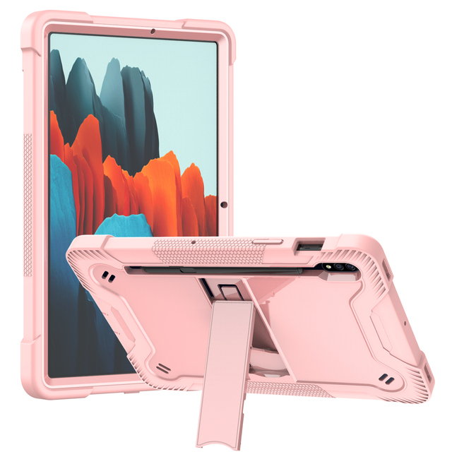 Tablet Case: Heavy Duty Shockproof Rugged Hybrid Hard Soft Bumper Kickstand Cover for Samsung Galaxy Tab S7/S8