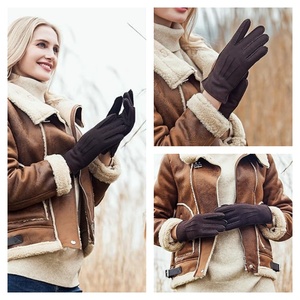 Musterexemplar Herren- und Damen-Vollfingerhandschuhe aus Doppelseitigem Schafsleder Winter-Schafsleder Modische Echte Lederhandschuhe - Product Image 5