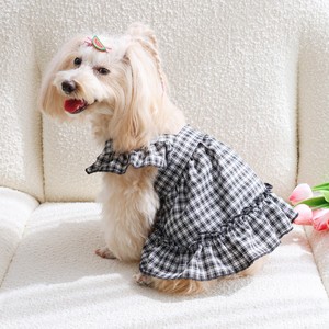 Custom-made <b>small</b> checkered flutter sleeve sundress, cat dress, <b>dog</b> <b>clothes</b>, cool and breathable summer kitten clothing - Product Image 2
