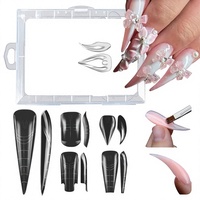 Moule en plastique réutilisable en forme de bec d'aigle pour extensions d'ongles en gel cristal et acrygel rapide; pour ongles des mains et des pieds