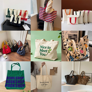 Простая и прочная холщовая сумка-шоппер через плечо, вместительная холщовая сумка-тоут с индивидуальным принтом для повседневного использования - Product Image 5