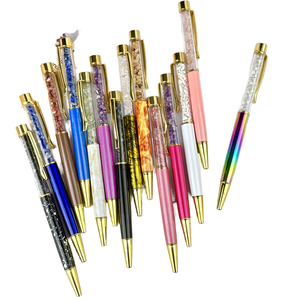 Penna a Sfera con Pietre Preziose Frantumate, Penna Personalizzata con Ametista e Quarzo Naturale, Penna con Cristalli Curativi e Logo Personalizzato - Product Image 1