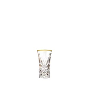 Venta caliente 2 Oz Gafas de cristal sin plomo Base pesada Vaso de chupito con borde dorado Vasos líquidos cordiales para Tequila - Product Image 3