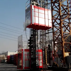 Elevador de construcción con estructura compacta elevador de pasajeros y carga de piñón y cremallera con certificado CE y EAC