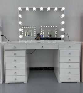 DISPONIBILE NEL MAGAZZINO USA: Graziosa Toeletta Rosa con 13 Cassetti e Molteplici Spazi di Archiviazione, Adatta per Soggiorno e Camera da Letto - Product Image 3