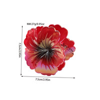 Pince à cheveux en plastique de couleur AB, motif fleur d'hibiscus, grande taille, pour coiffures et stylisme capillaire, pince requin haut de gamme pour chignons.