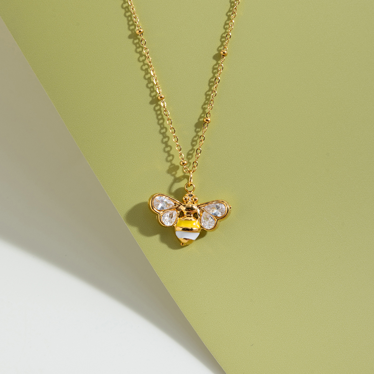 Yellow bee necklace