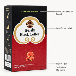 Caffè Istantaneo Senza Zucchero al Gusto di Frutta Reishi, 80g 20 Bustine, Pronto da Preparare, OEM Etichetta Privata, Fornitore all'Ingrosso - Product Image 2