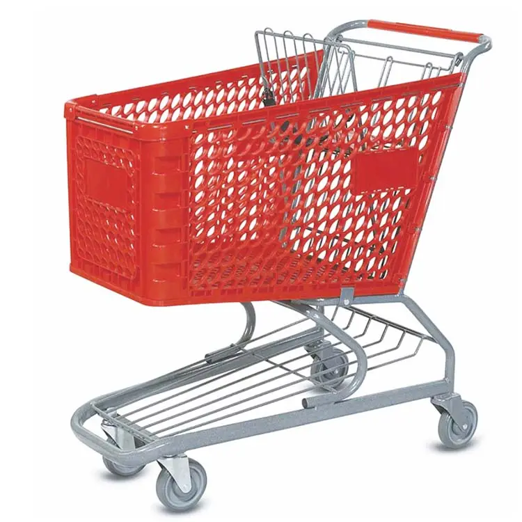180L Kunststoff-Einkaufs wagen mit großer Kapazität Einzelhandel Einkaufs wagen Spielzeug-Einkaufs wagen