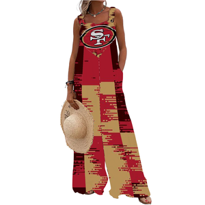 Tuta Intera Estiva da Donna Vintage con Spalline Sottili, Design Completo con 32 Squadre, Casual, Traspirante, Taglie Forti, Vita Naturale, Maxi - Product Image 6