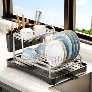 Expandable <b>Dish</b> Drying <b>Rack</b> Aluminum Rust Proof <b>Rack</b> - Product Image 3