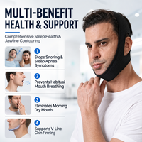 Sangle anti-ronflement taille unique, respirante et réglable, idéale pour les dormeurs latéraux et un usage confortable toute la nuit