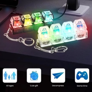 Hot Selling Acrylic Anime LED Luminous Fidget Spinner Kids Glow Finger Stress Relief Toy Keychain Children's Gift